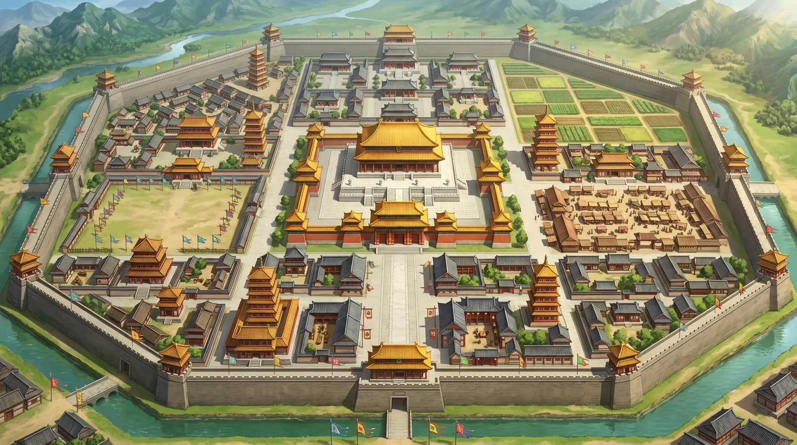 繁荣的都城内城全景